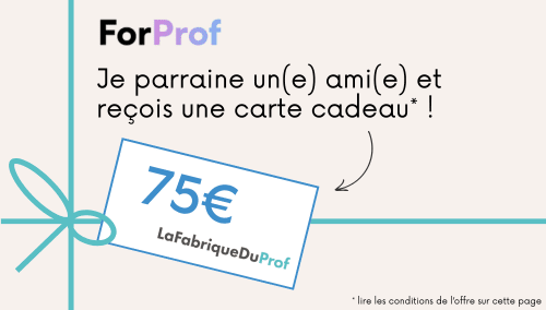 carte cadeau La Fabrique Du Prof de 75€