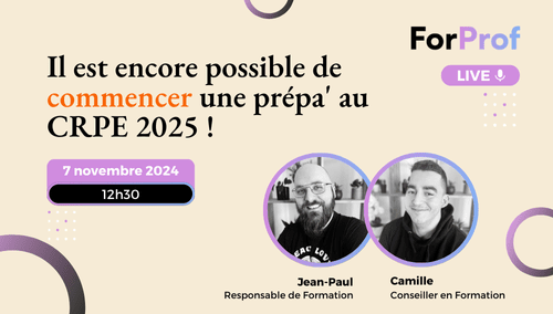 LIVE - Il est encore possible de commencer une prépa' au CRPE 2025 !