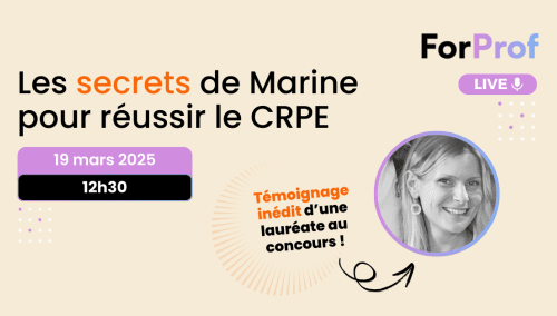 LIVE - Les secrets de Marine pour réussir le CRPE