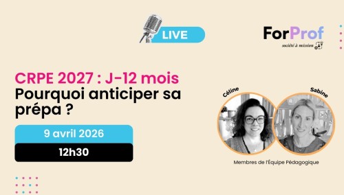 CRPE 2027 : J-12 mois - Pourquoi anticiper sa prépa ?