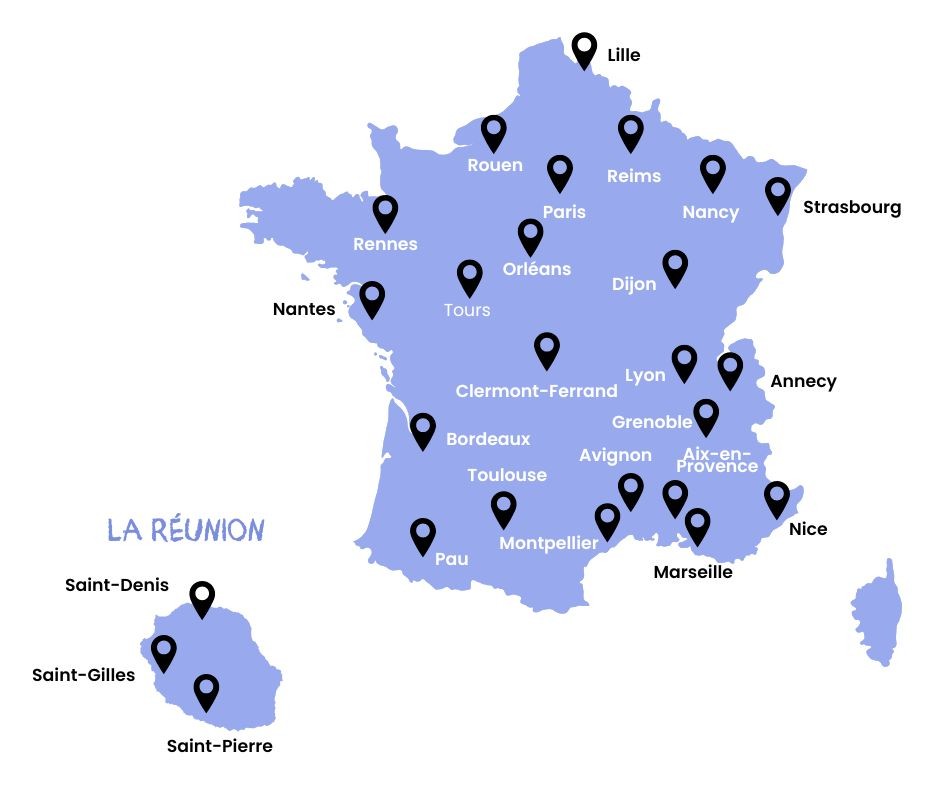 carte de france centre-écoles forprof