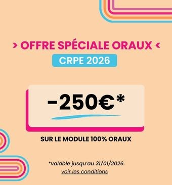 Offre spéciale oraux