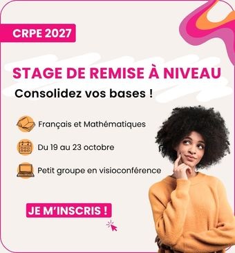 Stage de remise à niveau maths et français CRPE 2027