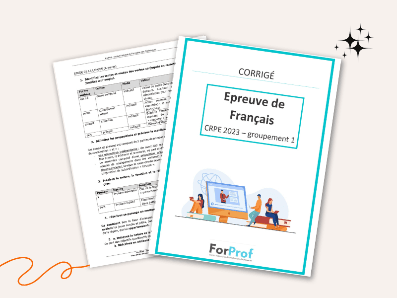 corrigé écrit français g1 au CRPE 2023