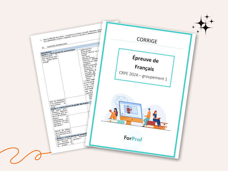 corrigé écrit français  g1 au CRPE 2024
