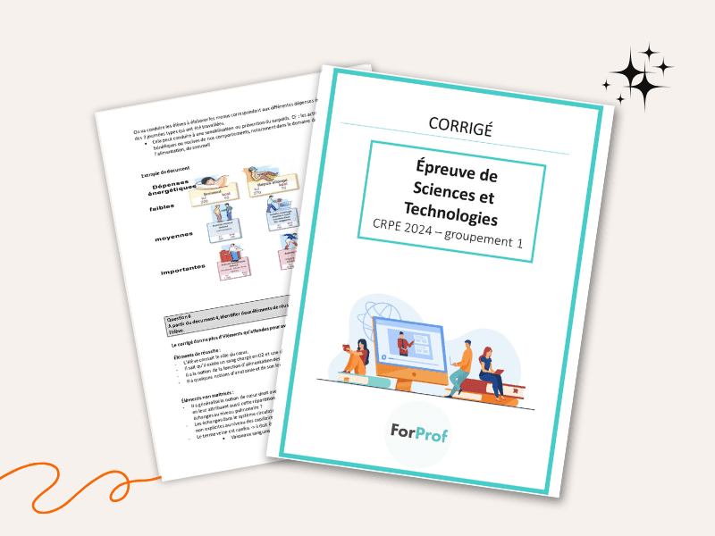 corrigé écrit sciences g1 au CRPE 2024