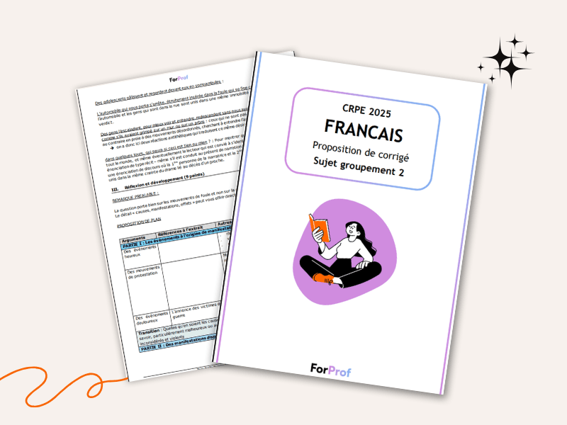corrigé écrit de français (Groupement 2) au CRPE 2025