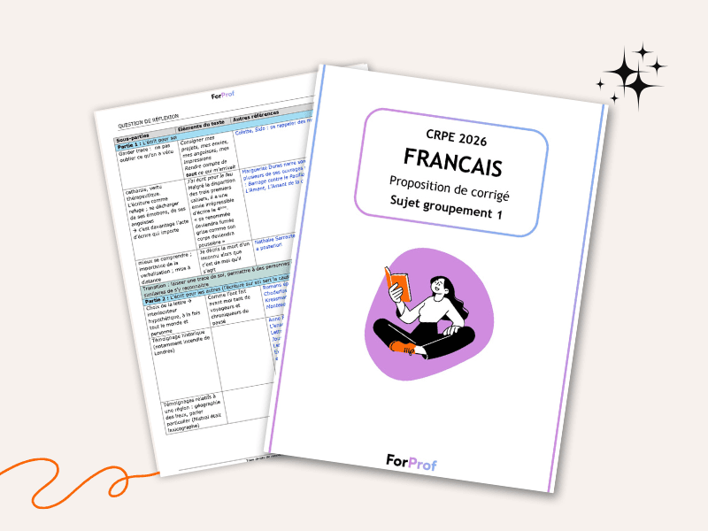 corrigé écrit de français (Groupement 1) au CRPE 2026