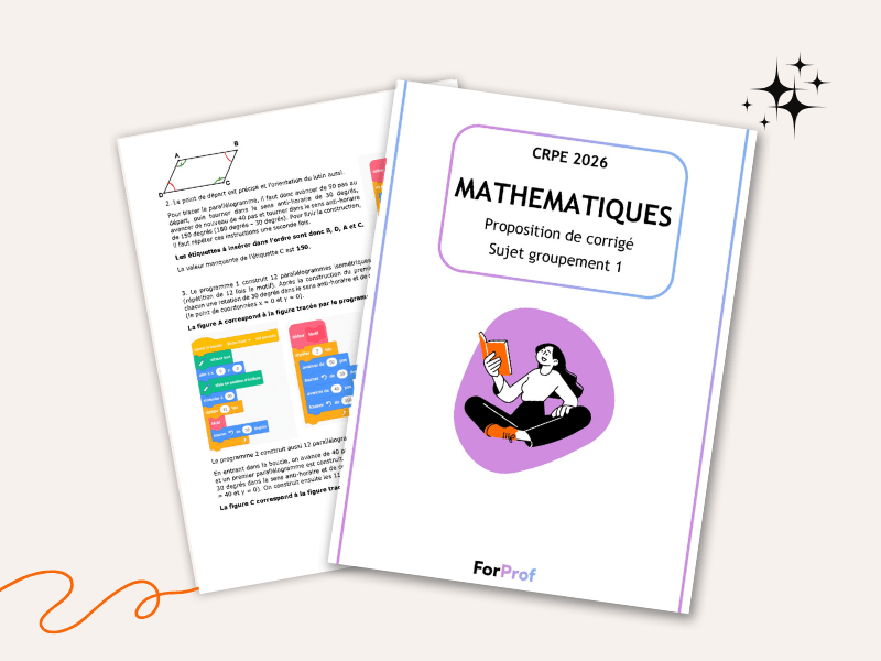 corrigé écrit de maths (Groupement 1) au CRPE 2026